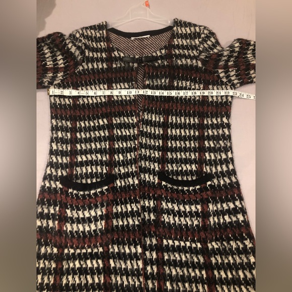 CLEO | Houndstooth Open Coatigan Sweater - Picture 6 of 16